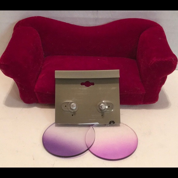 STUDIO NEW circular purple clear dangle earrings - Picture 2 of 3